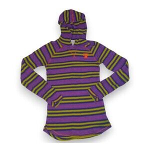 Vintage Nike Thermal Hooded Top-Size XL-Y2K-Striped-Embroidered Logo-Performance